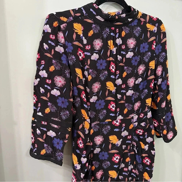 Ba&sh Mini Dress Maha Pleated Multicolor Floral Dress Size 2 - Picture 3 of 10